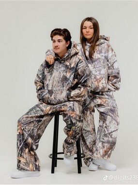 Digits Camouflage Hoodie - Women's Gray/Brown Camo Sweater